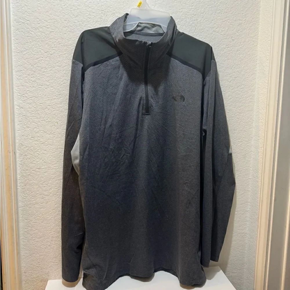 North Face Mountain Athletics FlashDry-XD 1/4 Zip Pullover Men XL Gray Black